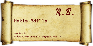 Makis Béla névjegykártya
